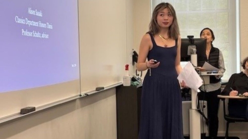 Alison Sasaki gives Senionr thesis presentation