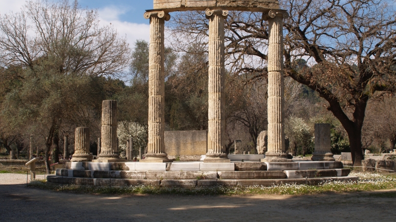 Olympia, competing and feasting in the sanctuary of Zeus.
