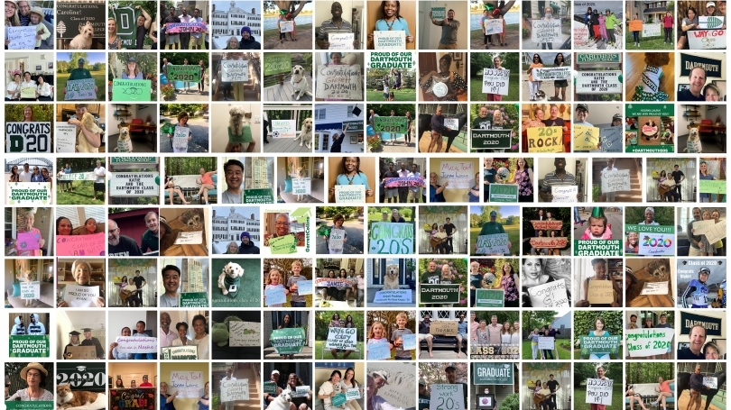 Collage of photos from graduates and others